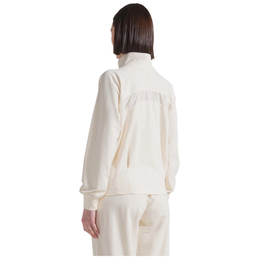 Felpa con zip e dettaglio in viscosa effetto stropicciato bianco da donna Deha | D4223057108